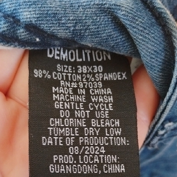 Demolition Men's Blue Distressed Jeans - Picture 4 of 7
